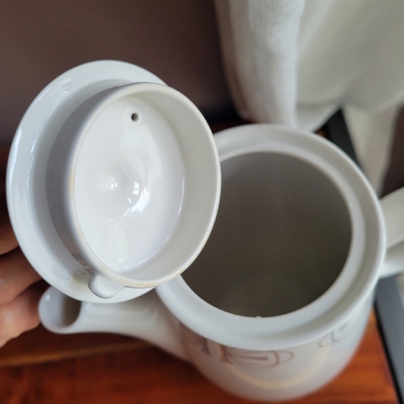 VINTAGE FRANCISCAN WHITESTONE WARE TEAPOT MID CENTURY MODERN 4 CUPS Pitcher - Picture 3 of 8